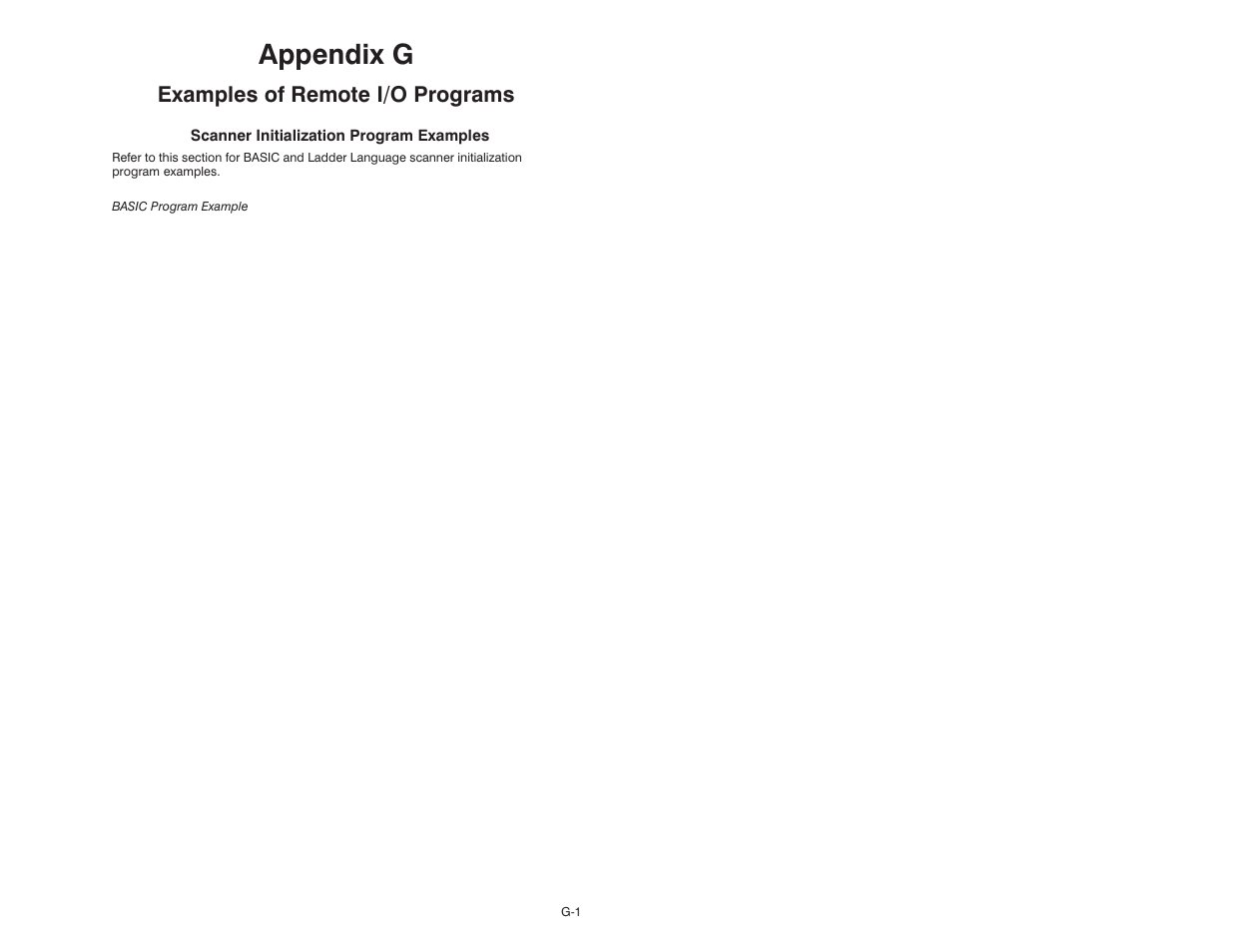 G - examples of remote i/o programs, Appendix g, Examples of remote i/o programs | Rockwell Automation 57C570 AutoMax PC3000 User Manual User Manual | Page 273 / 294