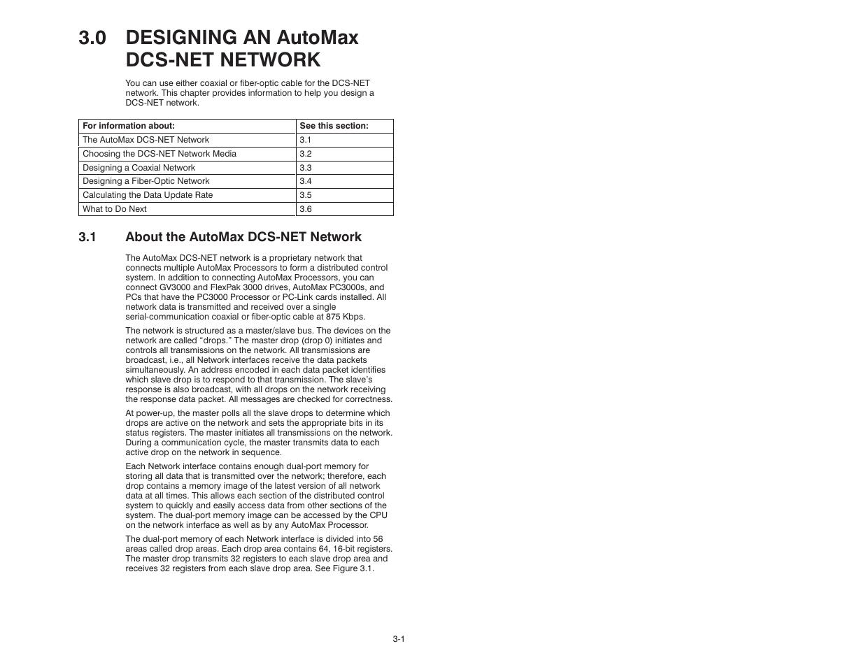 0 - designing an automax dcs-net network, 1 about the automax dcs-net network, 0 designing an automax dcsćnet network | Rockwell Automation 57C570 AutoMax PC3000 User Manual User Manual | Page 39 / 294