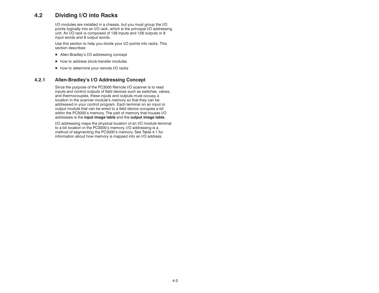 2 dividing i/o into racks | Rockwell Automation 57C570 AutoMax PC3000 User Manual User Manual | Page 61 / 294