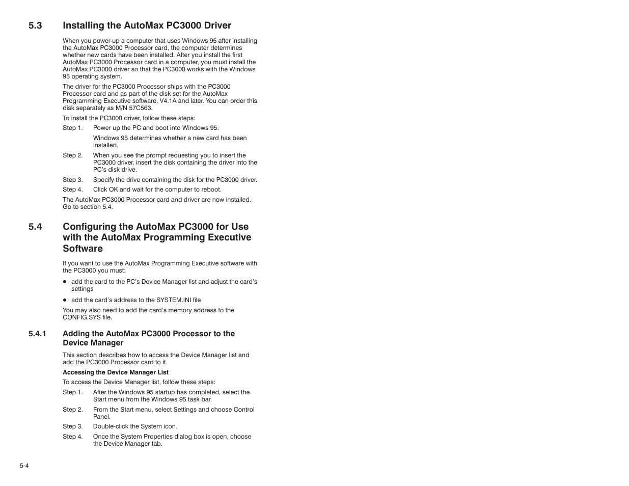 3 installing the automax pc3000 driver | Rockwell Automation 57C570 AutoMax PC3000 User Manual User Manual | Page 82 / 294