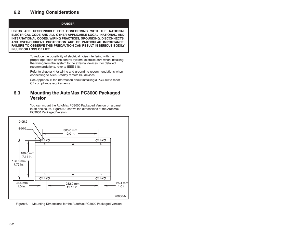 2 wiring considerations, 3 mounting the automax pc3000 packaged version | Rockwell Automation 57C570 AutoMax PC3000 User Manual User Manual | Page 94 / 294