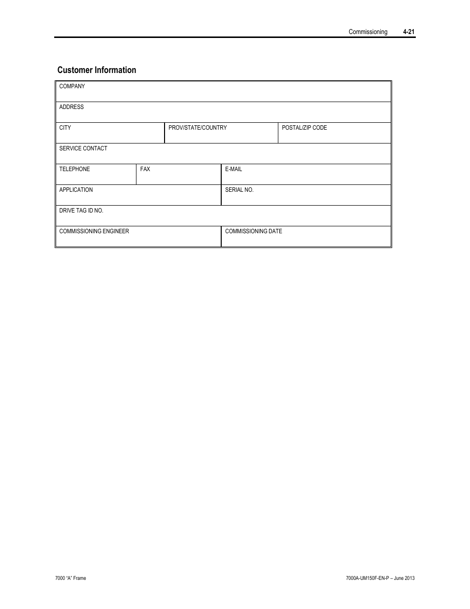 Customer information | Rockwell Automation 7000A PowerFlex Medium Voltage Drive (A-Frame) - Classic Control User Manual | Page 195 / 515