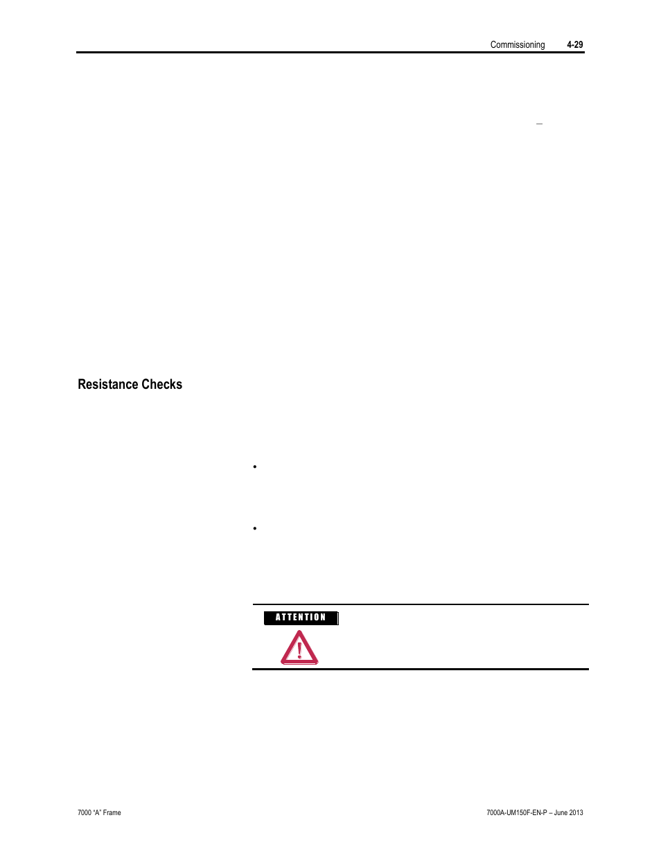 Resistance checks | Rockwell Automation 7000A PowerFlex Medium Voltage Drive (A-Frame) - Classic Control User Manual | Page 203 / 515