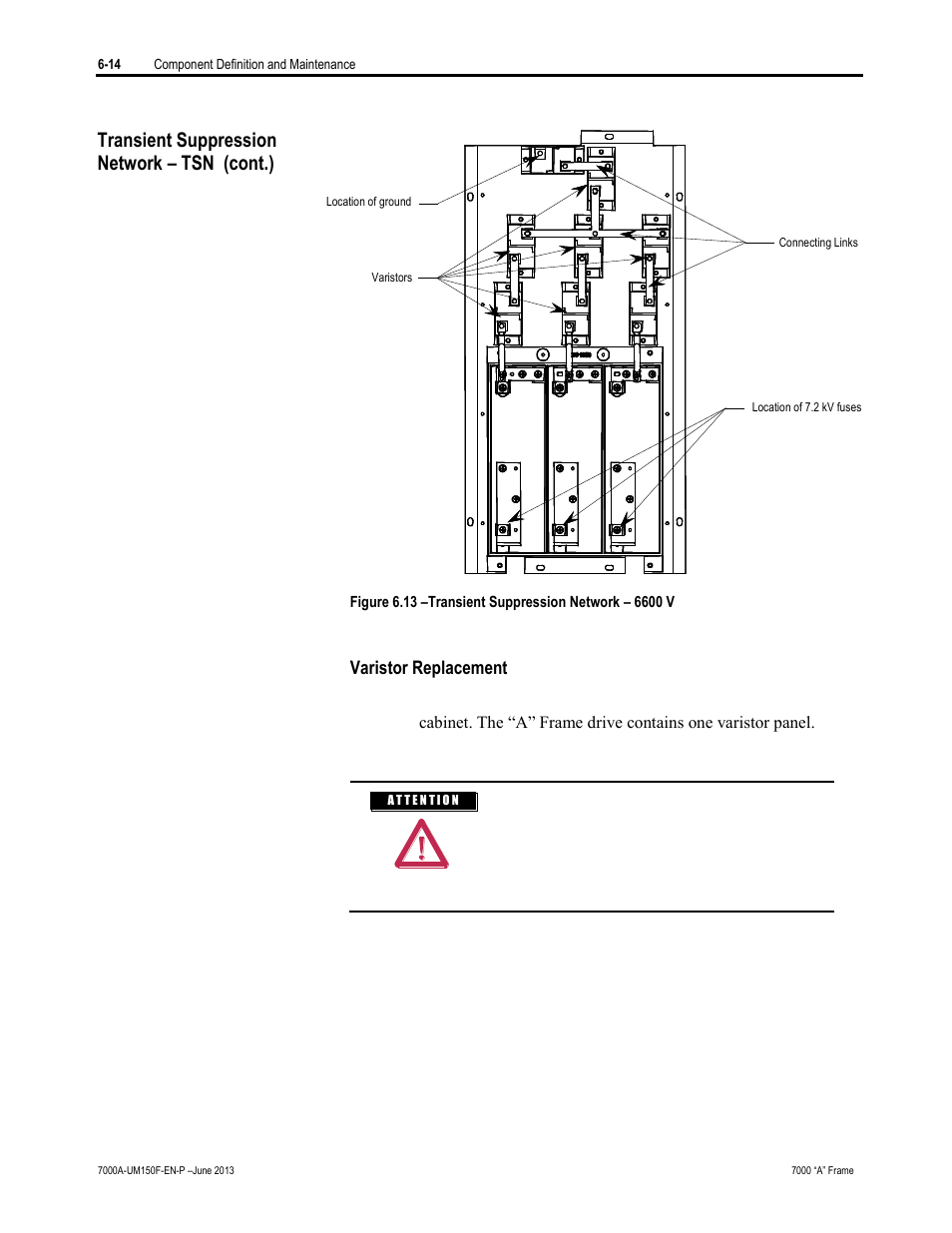 Transient suppression network – tsn (cont.) | Rockwell Automation 7000A PowerFlex Medium Voltage Drive (A-Frame) - Classic Control User Manual | Page 318 / 515