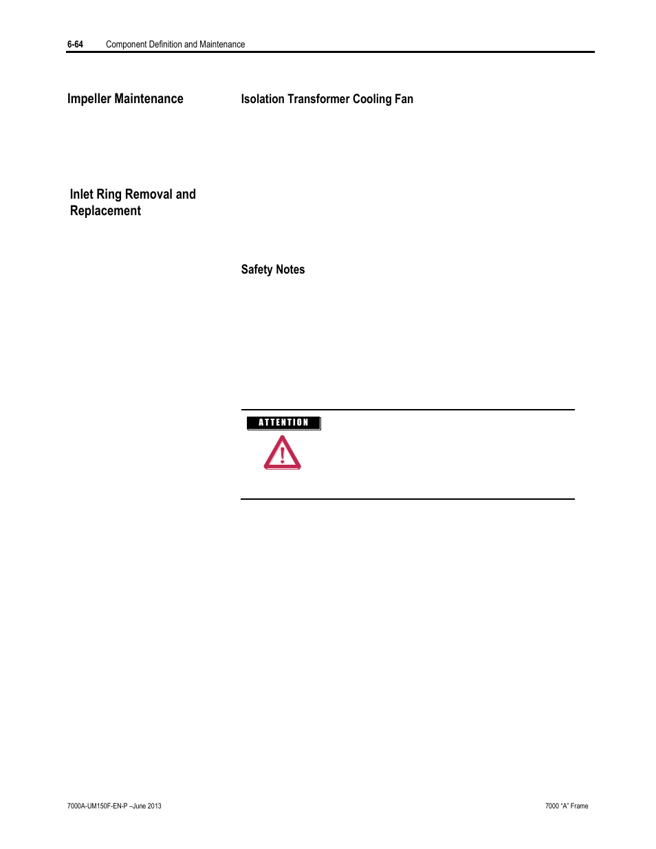 Impeller maintenance, Inlet ring removal and replacement | Rockwell Automation 7000A PowerFlex Medium Voltage Drive (A-Frame) - Classic Control User Manual | Page 368 / 515