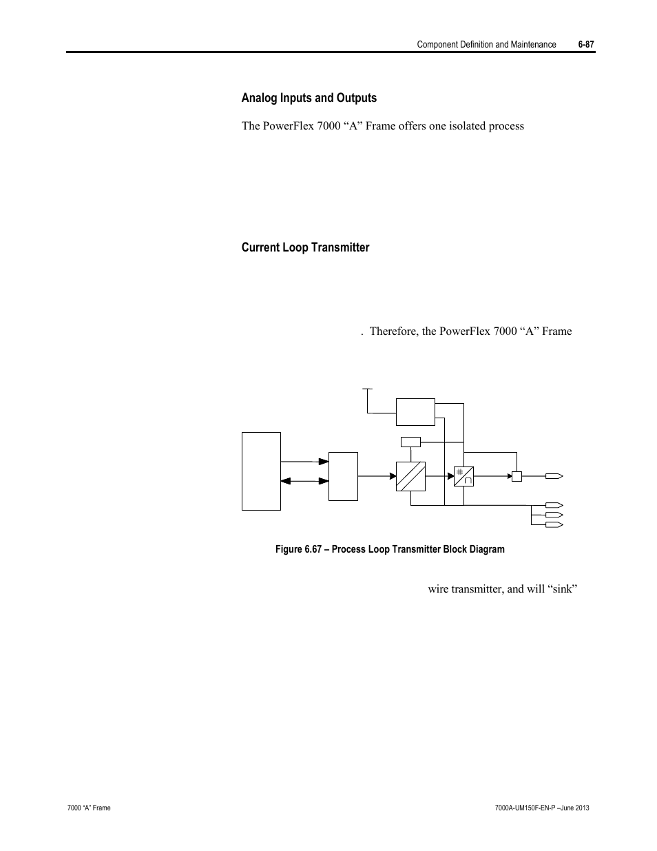 Analog inputs and outputs, Current loop transmitter | Rockwell Automation 7000A PowerFlex Medium Voltage Drive (A-Frame) - Classic Control User Manual | Page 391 / 515