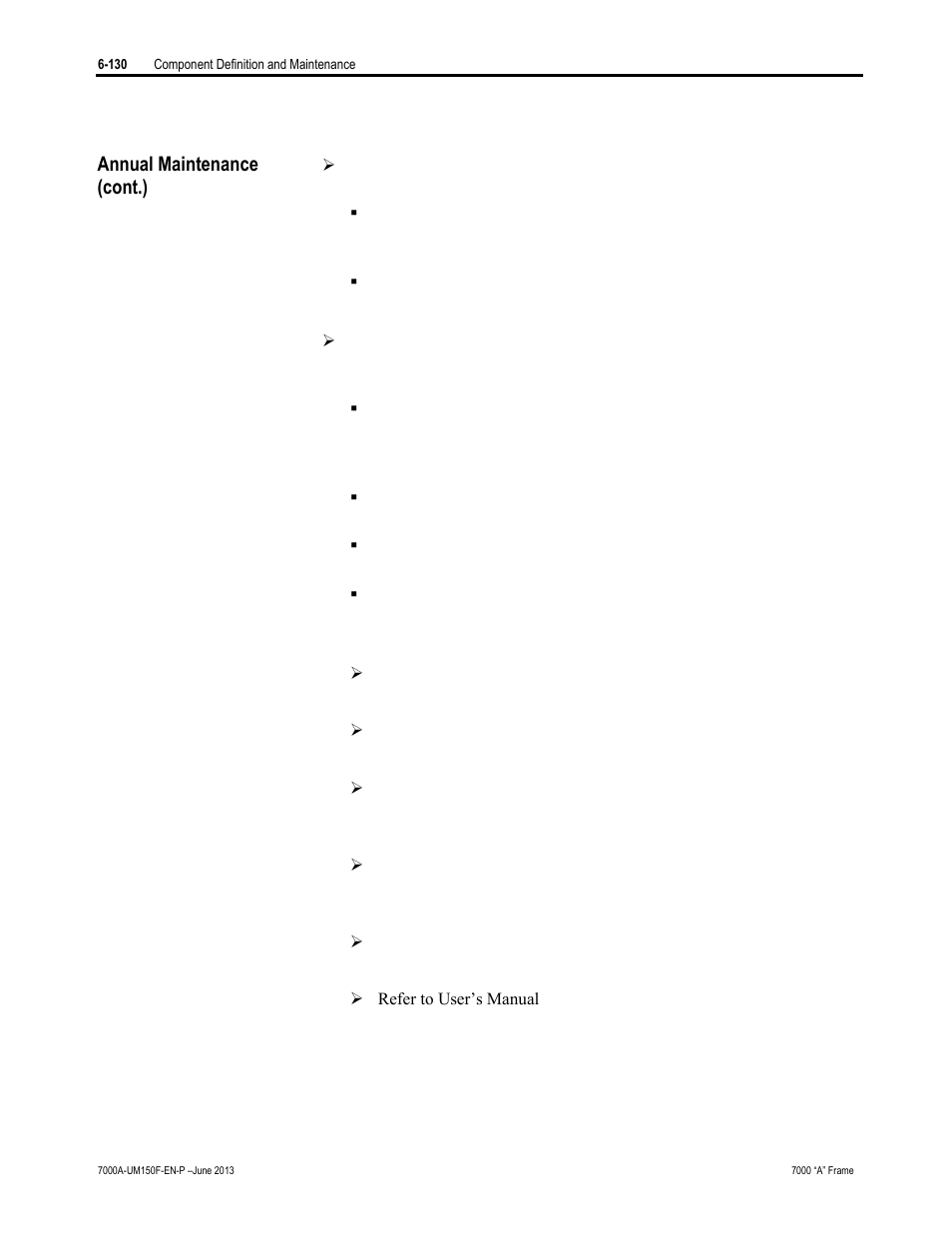 Annual maintenance (cont.) | Rockwell Automation 7000A PowerFlex Medium Voltage Drive (A-Frame) - Classic Control User Manual | Page 434 / 515
