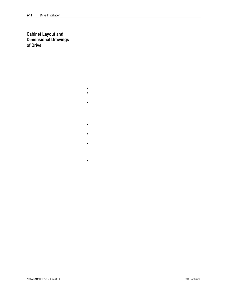 Cabinet layout and dimensional drawings of drive | Rockwell Automation 7000A PowerFlex Medium Voltage Drive (A-Frame) - Classic Control User Manual | Page 54 / 515