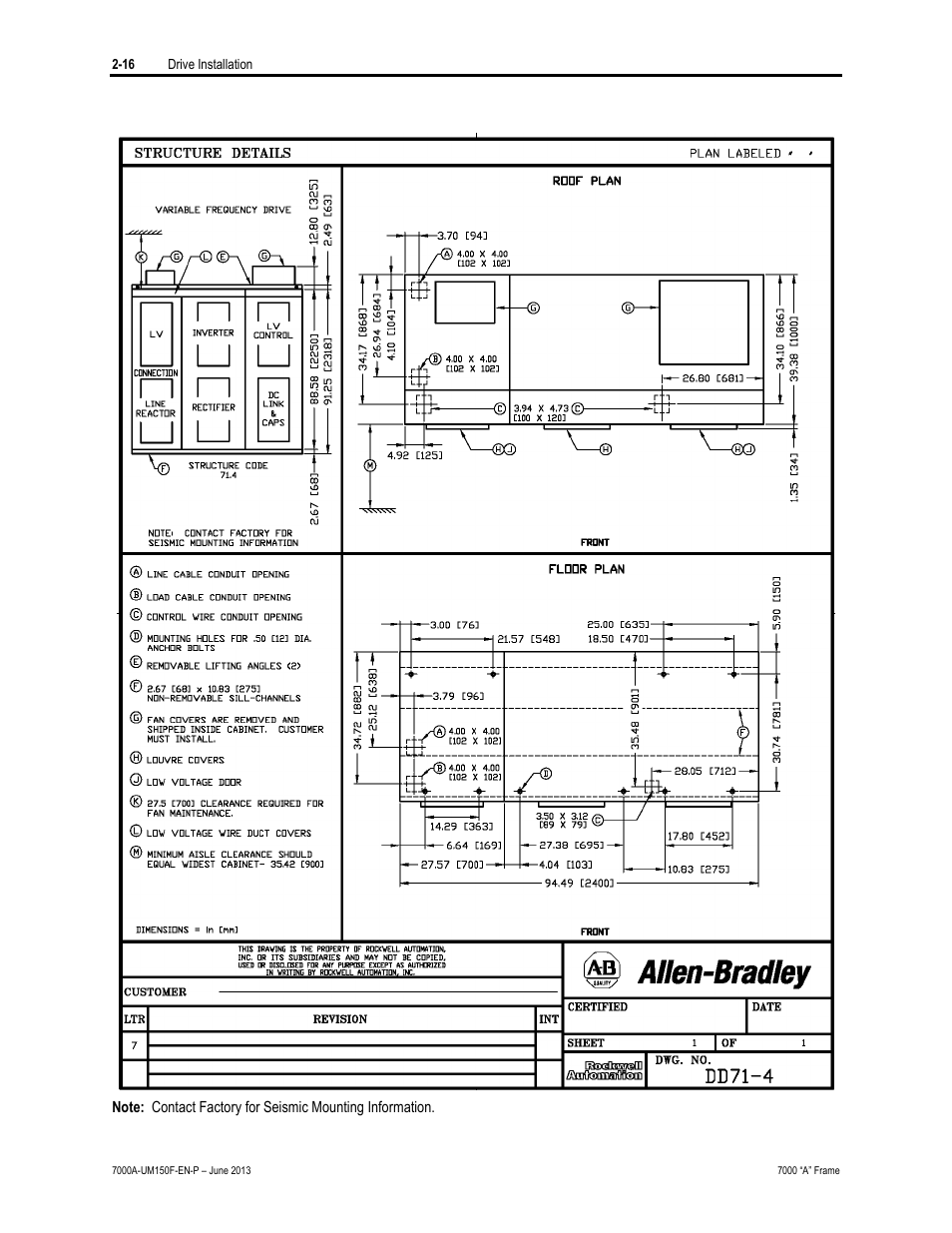 Rockwell Automation 7000A PowerFlex Medium Voltage Drive (A-Frame) - Classic Control User Manual | Page 56 / 515