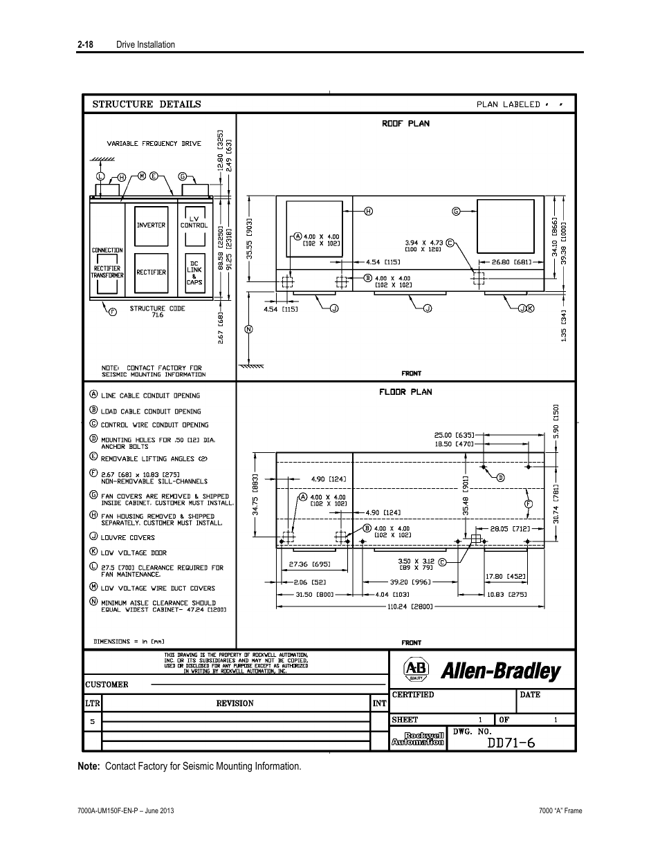 Rockwell Automation 7000A PowerFlex Medium Voltage Drive (A-Frame) - Classic Control User Manual | Page 58 / 515