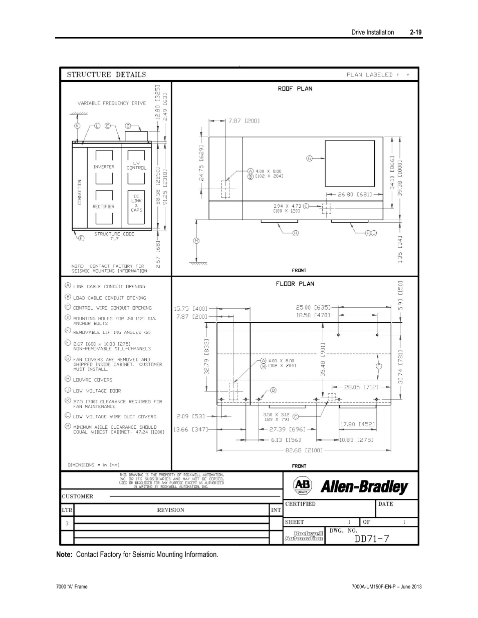 Rockwell Automation 7000A PowerFlex Medium Voltage Drive (A-Frame) - Classic Control User Manual | Page 59 / 515