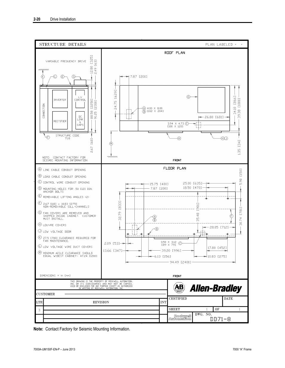 Rockwell Automation 7000A PowerFlex Medium Voltage Drive (A-Frame) - Classic Control User Manual | Page 60 / 515