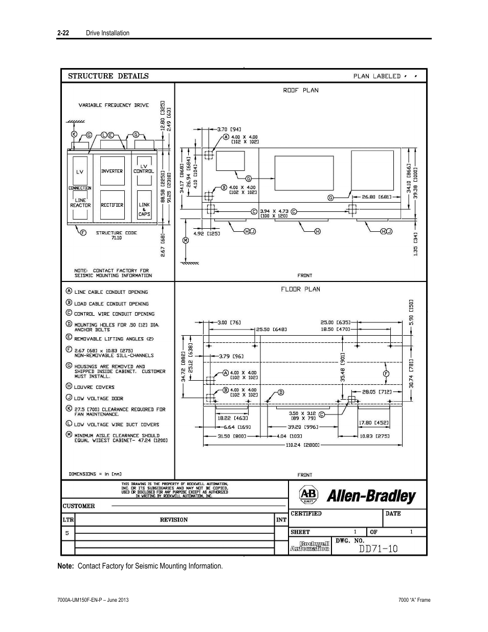 Rockwell Automation 7000A PowerFlex Medium Voltage Drive (A-Frame) - Classic Control User Manual | Page 62 / 515