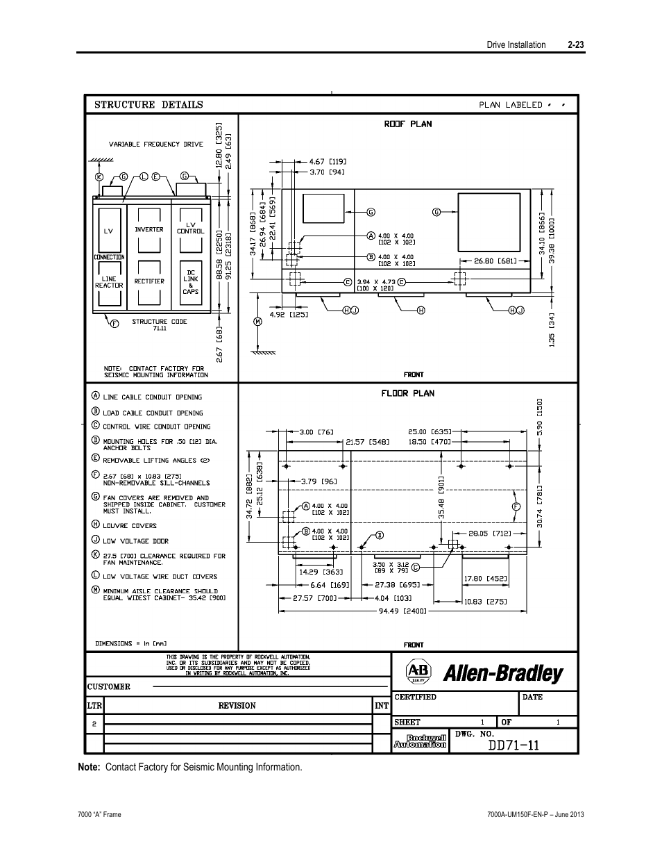 Rockwell Automation 7000A PowerFlex Medium Voltage Drive (A-Frame) - Classic Control User Manual | Page 63 / 515