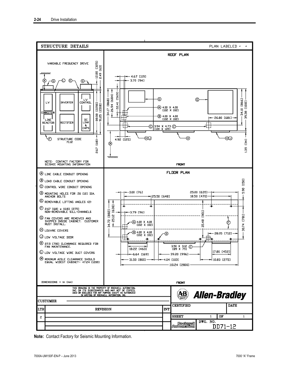 Rockwell Automation 7000A PowerFlex Medium Voltage Drive (A-Frame) - Classic Control User Manual | Page 64 / 515