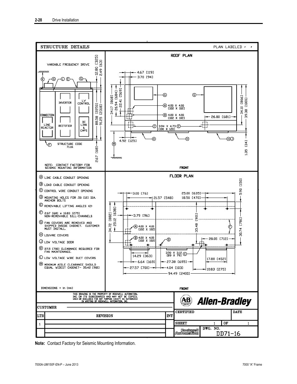 Rockwell Automation 7000A PowerFlex Medium Voltage Drive (A-Frame) - Classic Control User Manual | Page 68 / 515