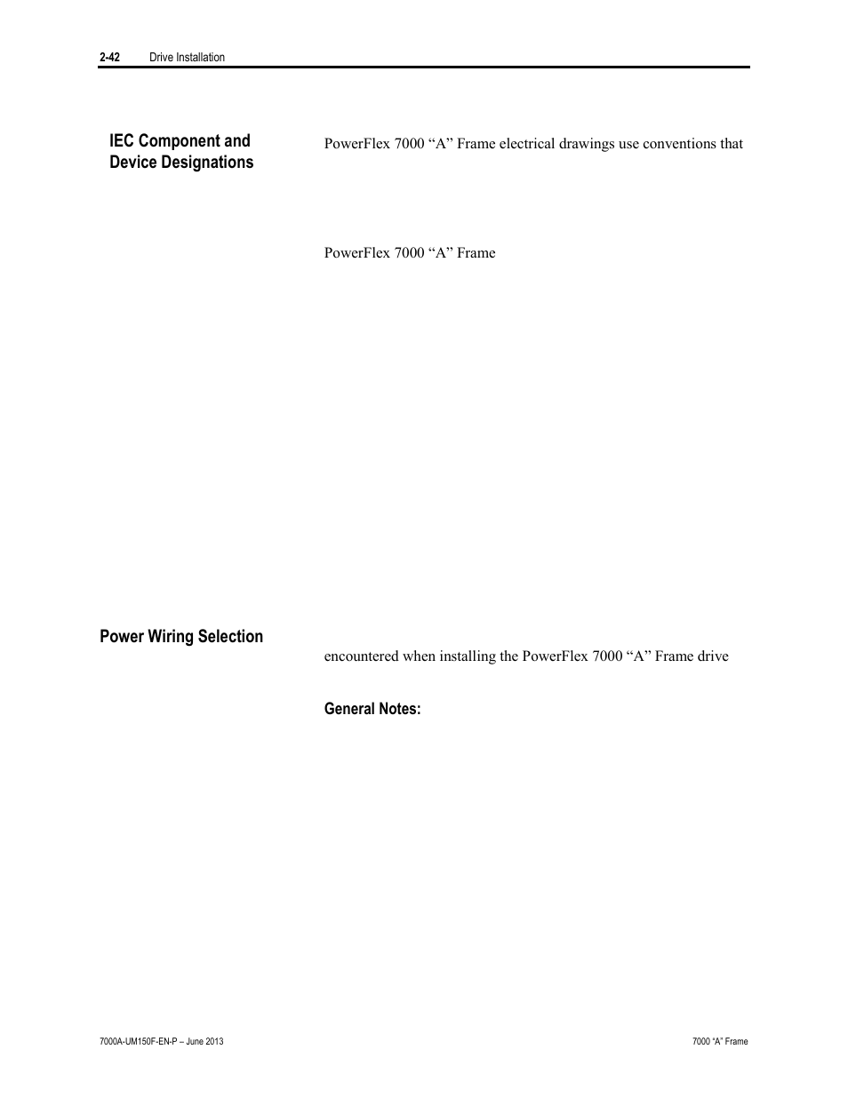 Power wiring selection, Iec component and device designations | Rockwell Automation 7000A PowerFlex Medium Voltage Drive (A-Frame) - Classic Control User Manual | Page 82 / 515