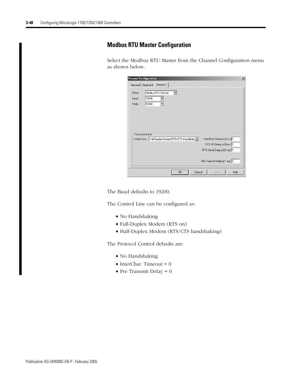 Modbus rtu master configuration -48, Modbus rtu master configuration | Rockwell Automation DAG6.5.8 APPLICATION GUIDE SCADA SYSTEM User Manual | Page 116 / 420