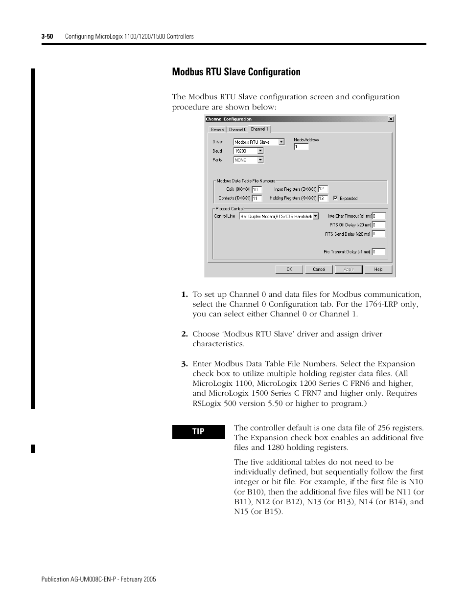 Modbus rtu slave configuration -50, Modbus rtu slave configuration | Rockwell Automation DAG6.5.8 APPLICATION GUIDE SCADA SYSTEM User Manual | Page 118 / 420