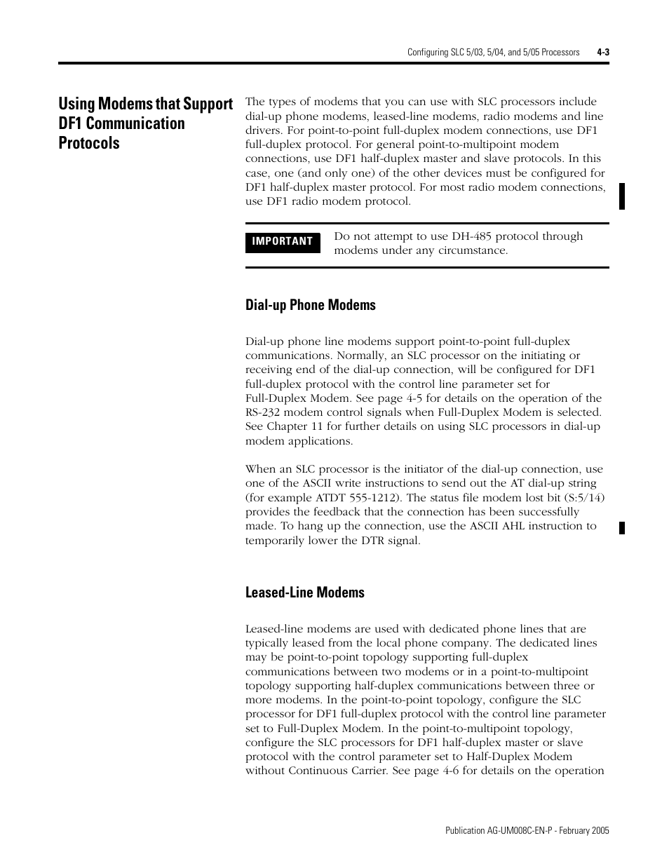 Dial-up phone modems -3 leased-line modems -3 | Rockwell Automation DAG6.5.8 APPLICATION GUIDE SCADA SYSTEM User Manual | Page 141 / 420