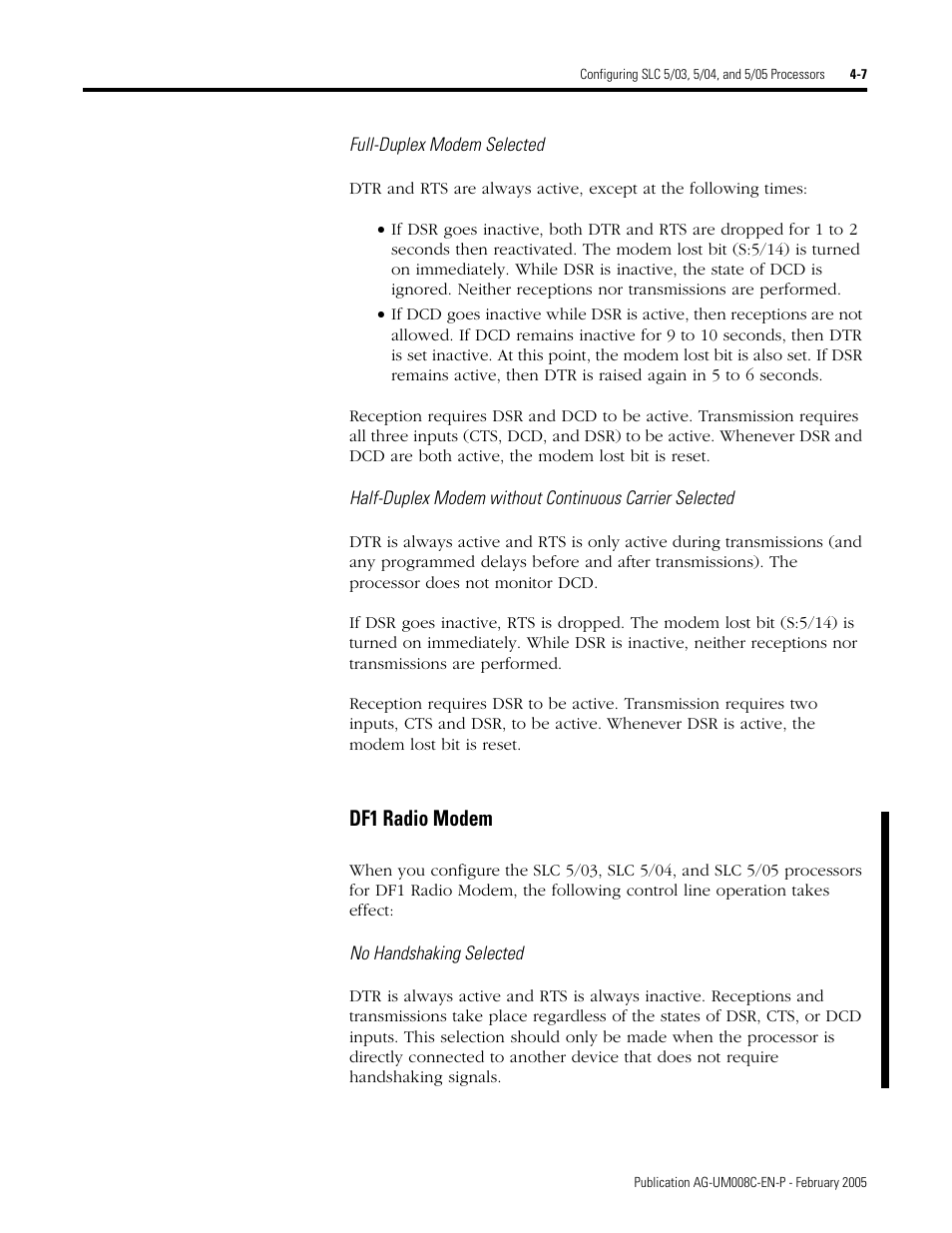 Df1 radio modem -7, Df1 radio modem | Rockwell Automation DAG6.5.8 APPLICATION GUIDE SCADA SYSTEM User Manual | Page 145 / 420