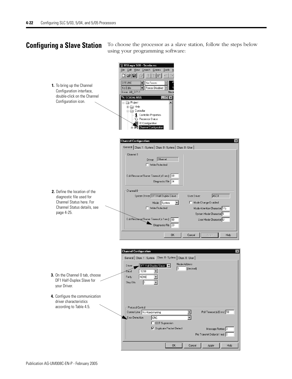 Configuring a slave station, Configuring a slave station -22 | Rockwell Automation DAG6.5.8 APPLICATION GUIDE SCADA SYSTEM User Manual | Page 160 / 420