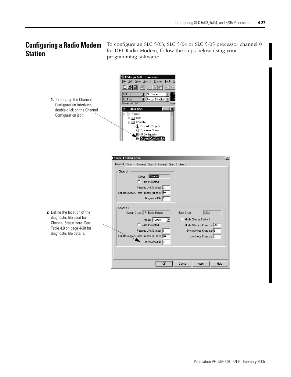 Configuring a radio modem station, 27 through, Configuring a radio modem station -27 | Rockwell Automation DAG6.5.8 APPLICATION GUIDE SCADA SYSTEM User Manual | Page 165 / 420