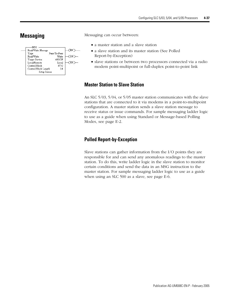 Messaging, Messaging -37 | Rockwell Automation DAG6.5.8 APPLICATION GUIDE SCADA SYSTEM User Manual | Page 175 / 420