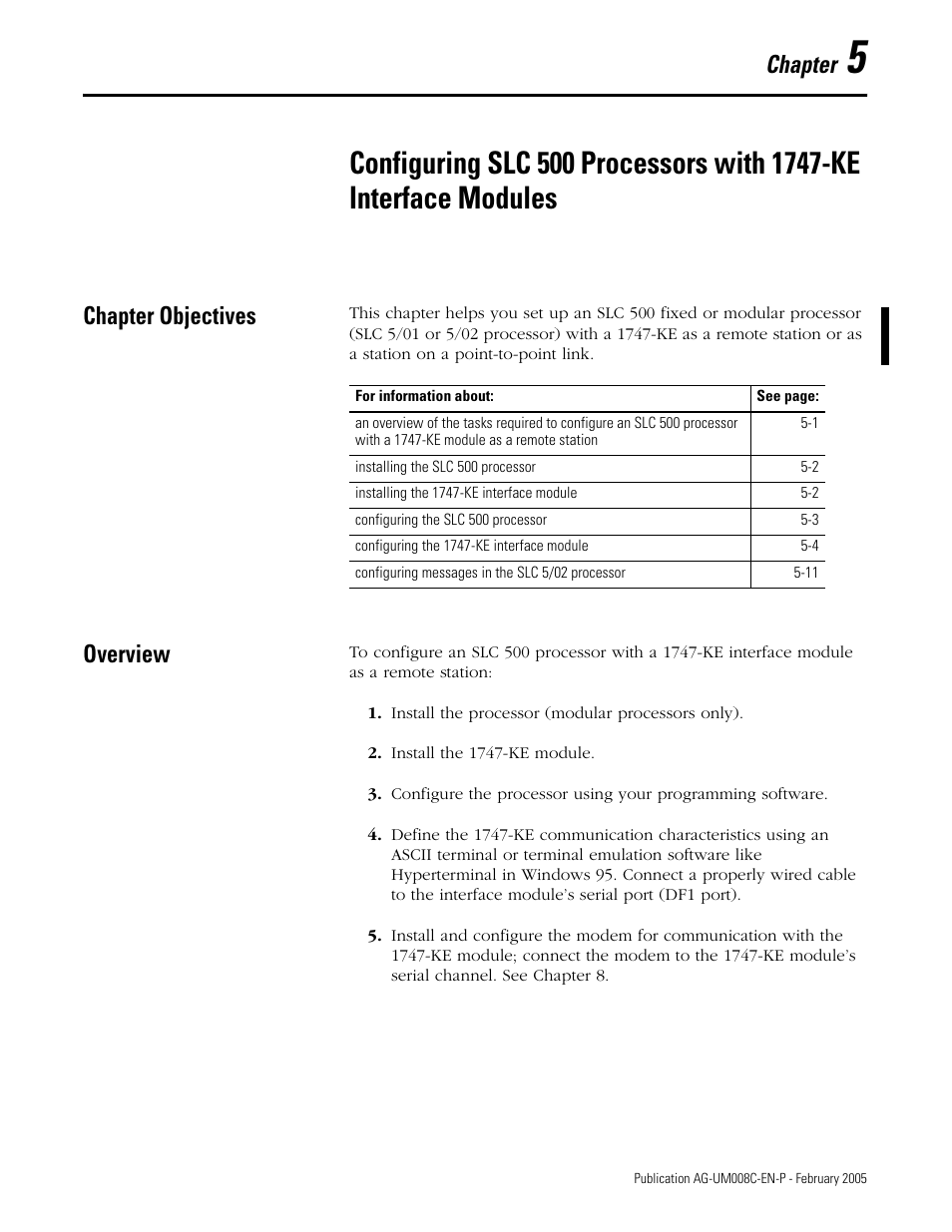 Chapter objectives, Overview, Chapter 5 | Chapter objectives -1 overview -1, Chapter | Rockwell Automation DAG6.5.8 APPLICATION GUIDE SCADA SYSTEM User Manual | Page 187 / 420