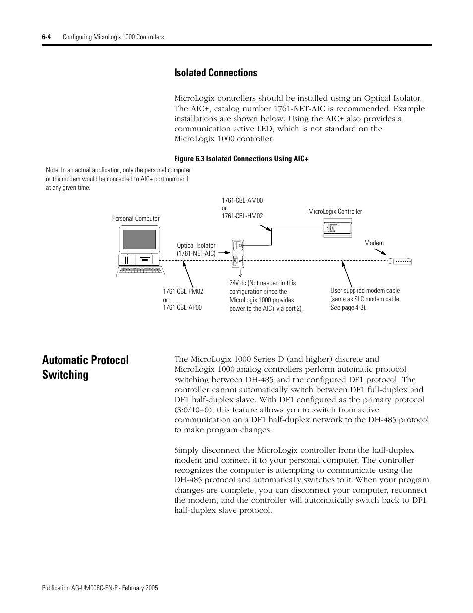 Automatic protocol switching, Isolated connections -4, Automatic protocol switching -4 | Isolated connections | Rockwell Automation DAG6.5.8 APPLICATION GUIDE SCADA SYSTEM User Manual | Page 208 / 420