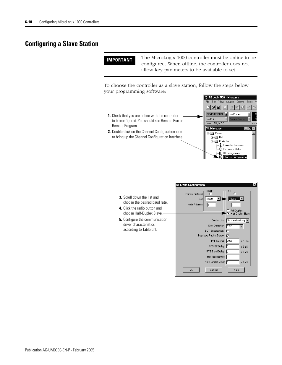 Configuring a slave station, Configuring a slave station -10 | Rockwell Automation DAG6.5.8 APPLICATION GUIDE SCADA SYSTEM User Manual | Page 214 / 420