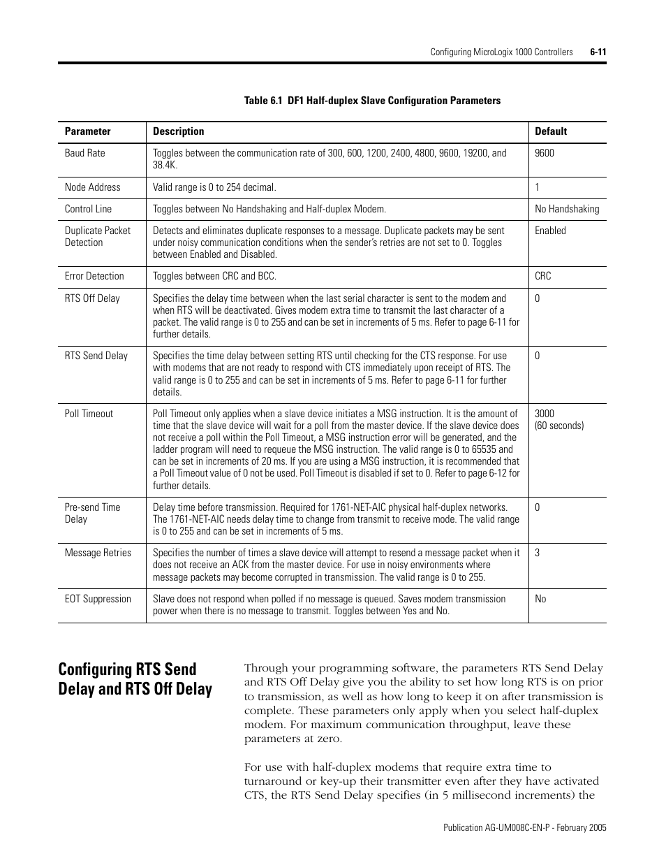 Configuring rts send delay and rts off delay, Configuring rts send delay and rts off delay -11 | Rockwell Automation DAG6.5.8 APPLICATION GUIDE SCADA SYSTEM User Manual | Page 215 / 420