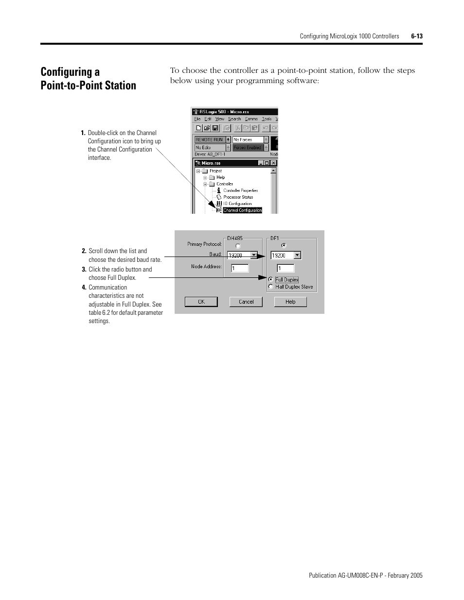 Configuring a point-to-point station, Configuring a point-to-point station -13 | Rockwell Automation DAG6.5.8 APPLICATION GUIDE SCADA SYSTEM User Manual | Page 217 / 420
