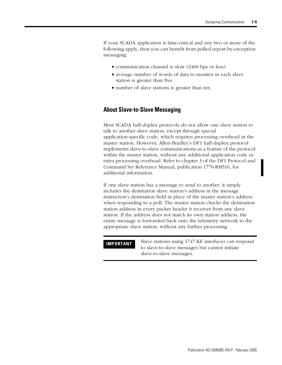 About slave-to-slave messaging -5, About slave-to-slave messaging | Rockwell Automation DAG6.5.8 APPLICATION GUIDE SCADA SYSTEM User Manual | Page 23 / 420