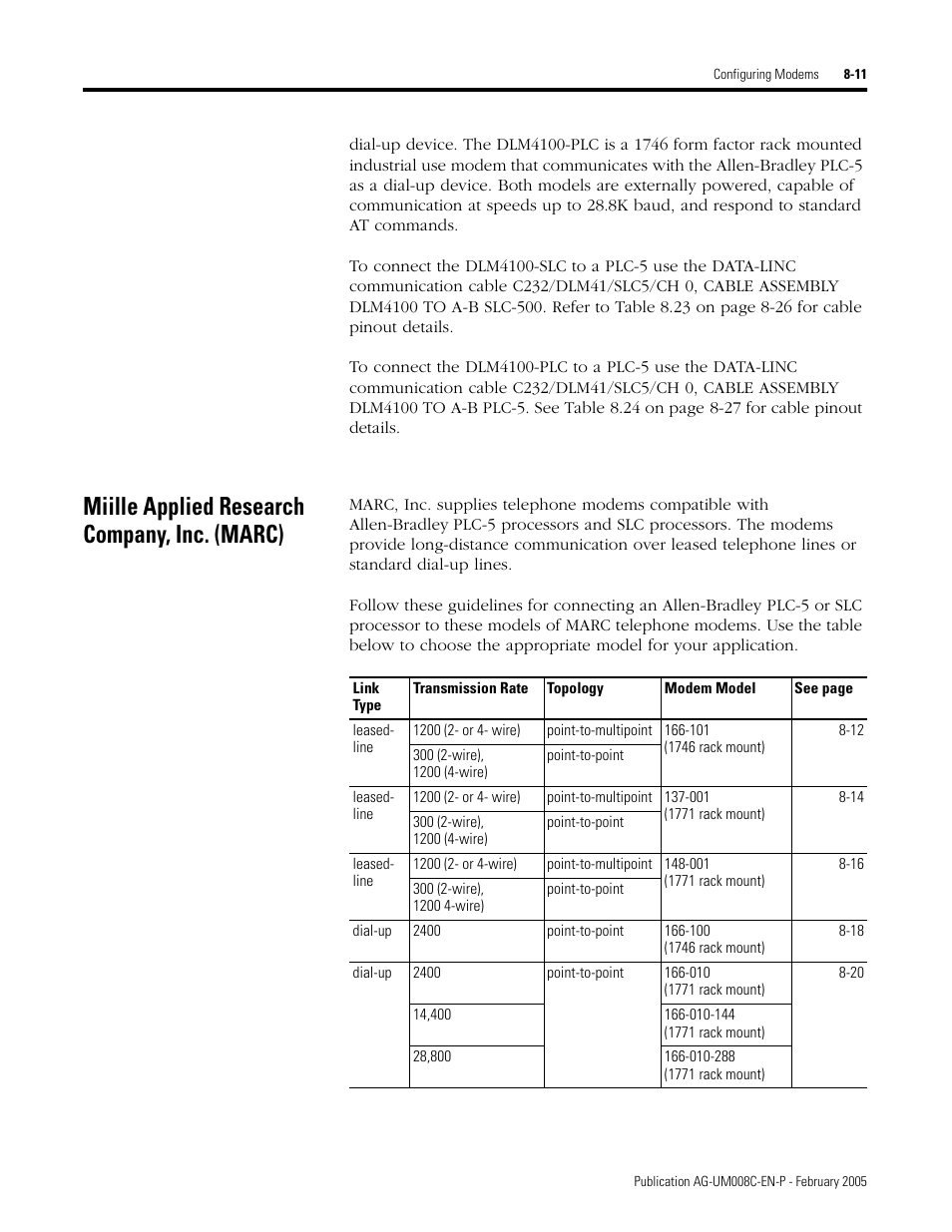 Miille applied research company, inc. (marc), Miille applied research company, inc. (marc) -11 | Rockwell Automation DAG6.5.8 APPLICATION GUIDE SCADA SYSTEM User Manual | Page 277 / 420