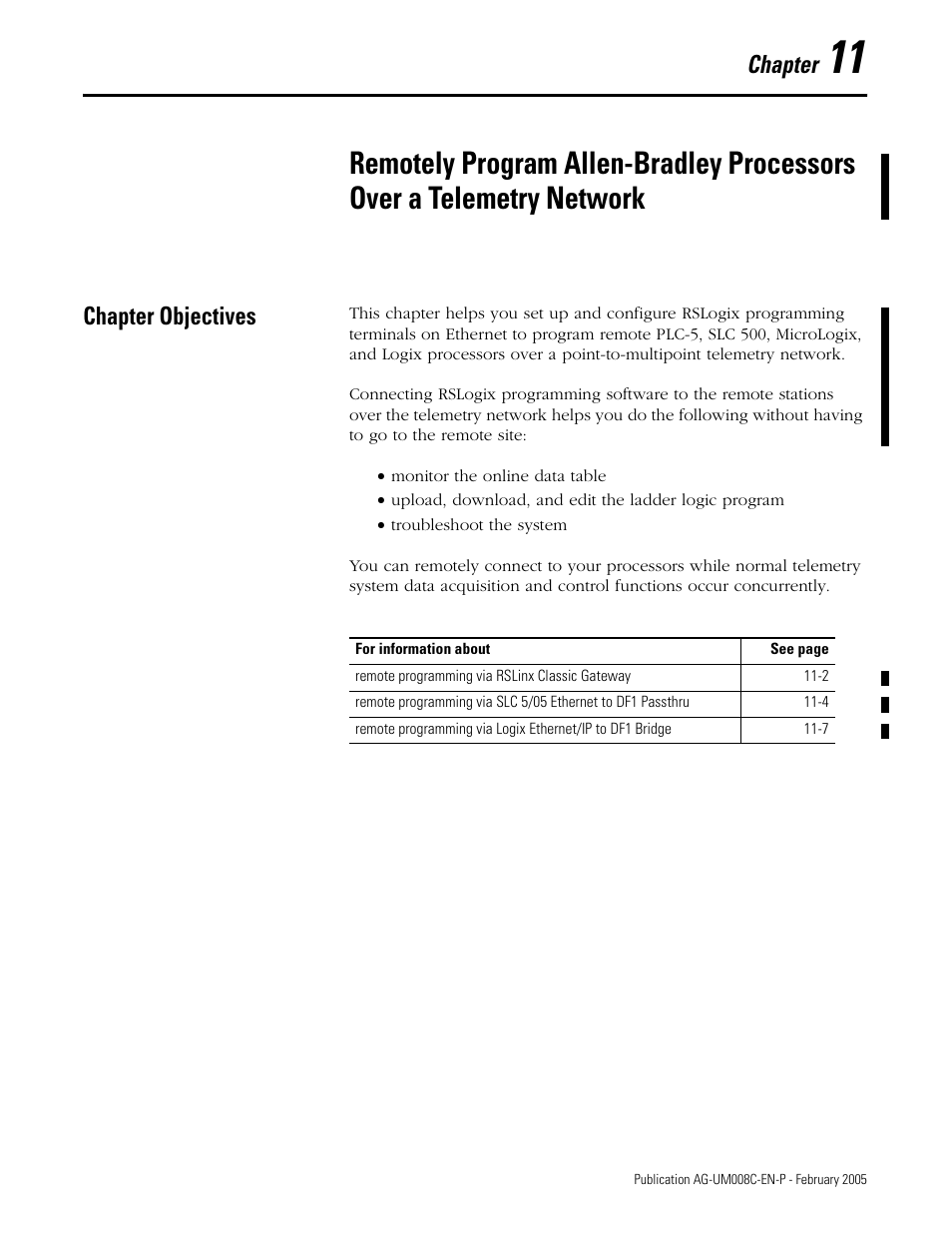 Chapter objectives, Chapter 11, Chapter objectives -1 | Chapter | Rockwell Automation DAG6.5.8 APPLICATION GUIDE SCADA SYSTEM User Manual | Page 331 / 420