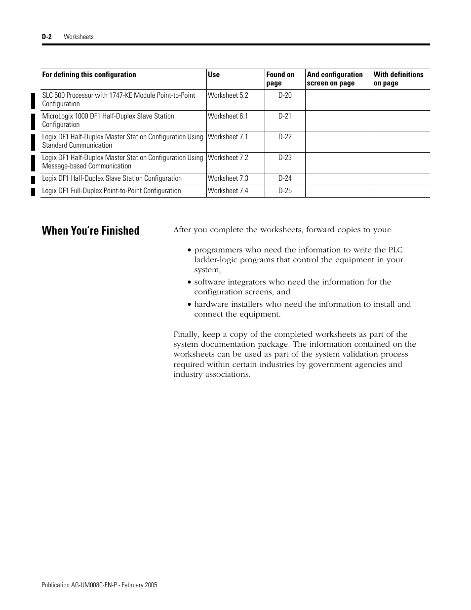 When you’re finished | Rockwell Automation DAG6.5.8 APPLICATION GUIDE SCADA SYSTEM User Manual | Page 358 / 420