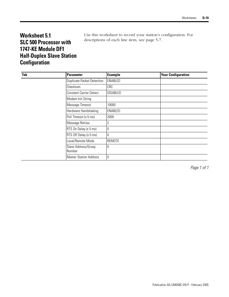 D-19 | Rockwell Automation DAG6.5.8 APPLICATION GUIDE SCADA SYSTEM User Manual | Page 375 / 420