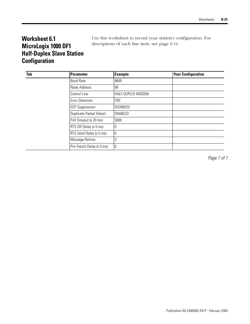 D-21 | Rockwell Automation DAG6.5.8 APPLICATION GUIDE SCADA SYSTEM User Manual | Page 377 / 420