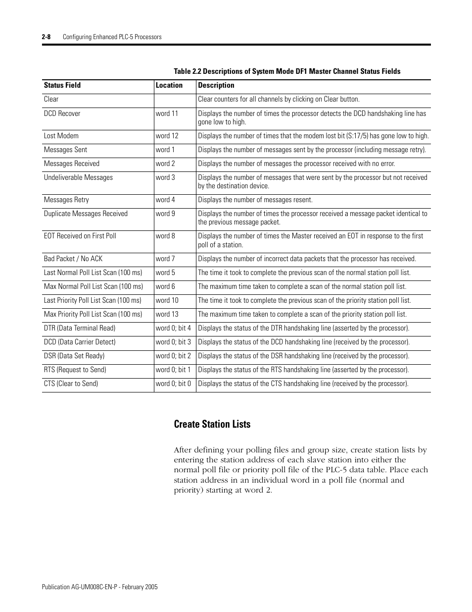 Create station lists -8, Create station lists | Rockwell Automation DAG6.5.8 APPLICATION GUIDE SCADA SYSTEM User Manual | Page 46 / 420