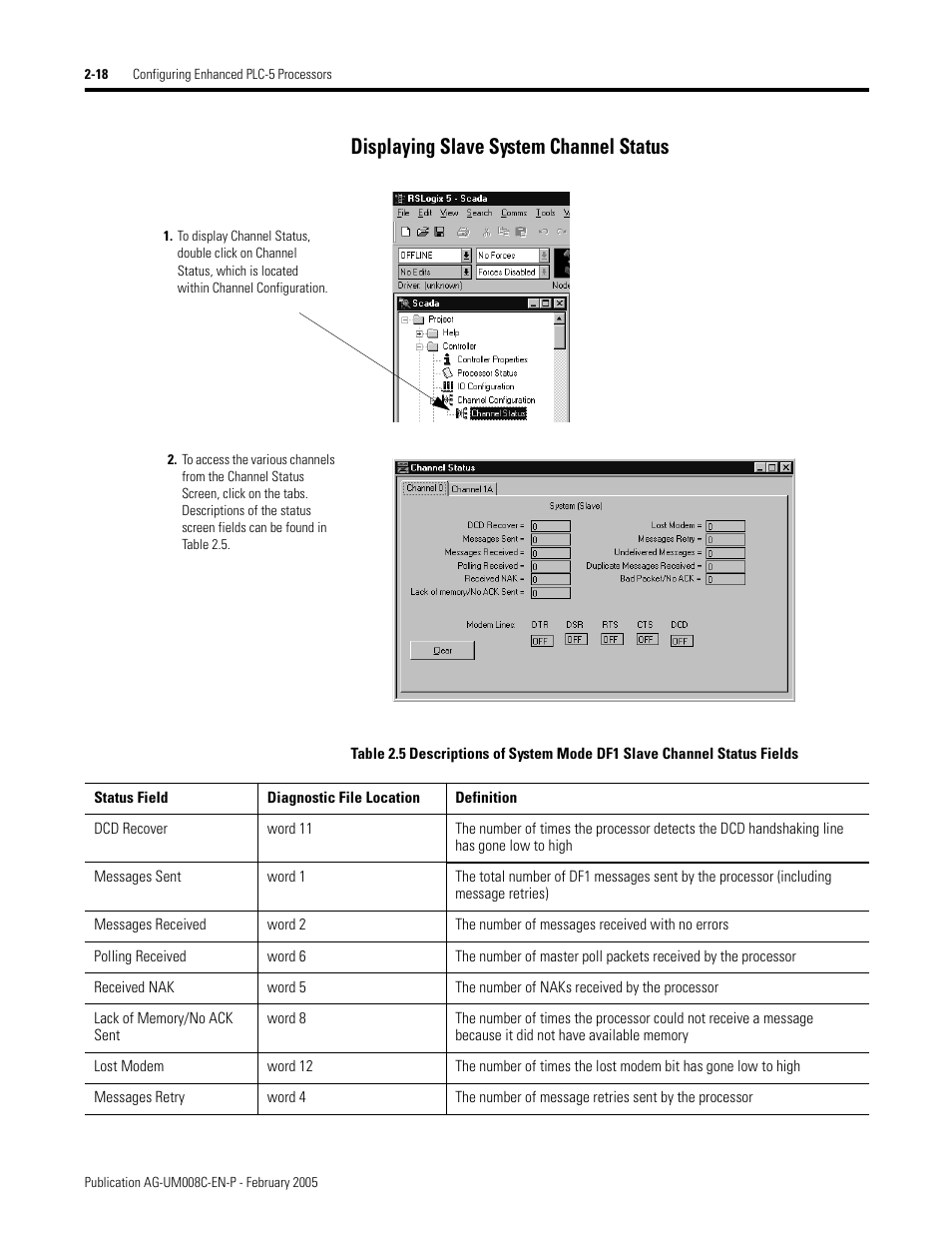 Displaying slave system channel status -18, Displaying slave system channel status | Rockwell Automation DAG6.5.8 APPLICATION GUIDE SCADA SYSTEM User Manual | Page 56 / 420