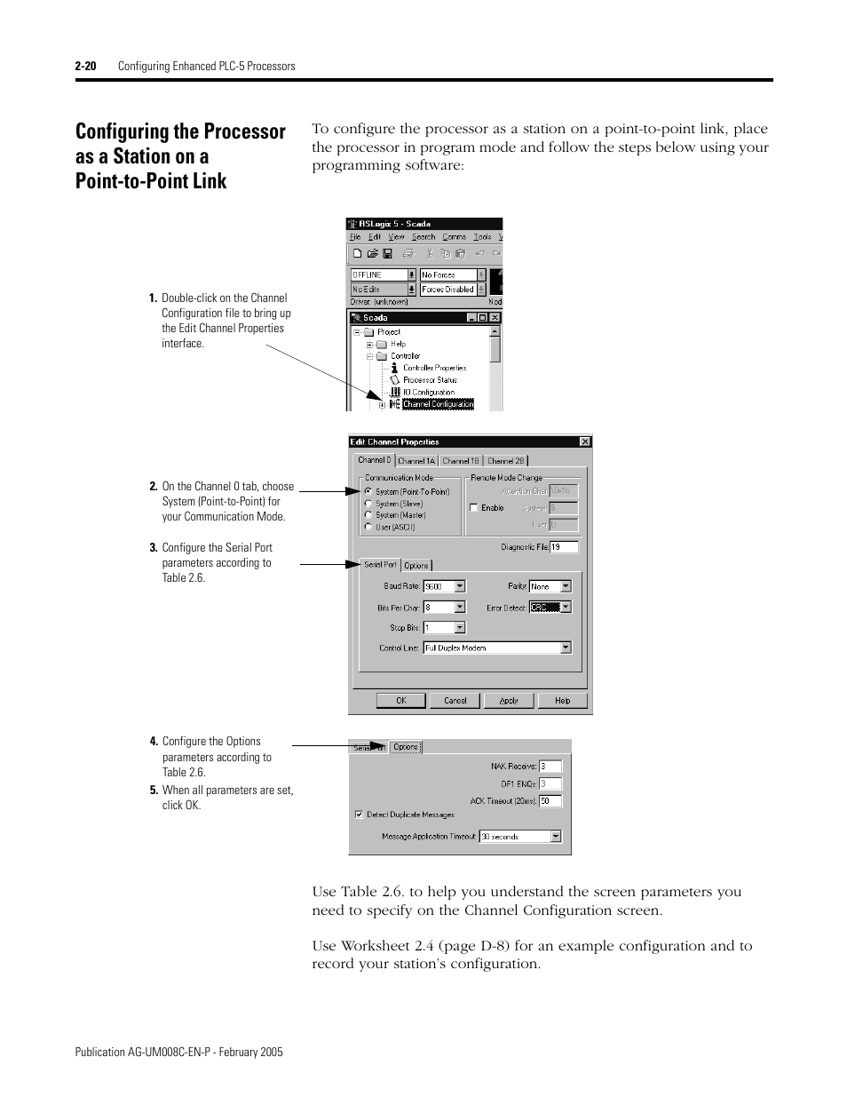 Configuring the processor as a station on a | Rockwell Automation DAG6.5.8 APPLICATION GUIDE SCADA SYSTEM User Manual | Page 58 / 420