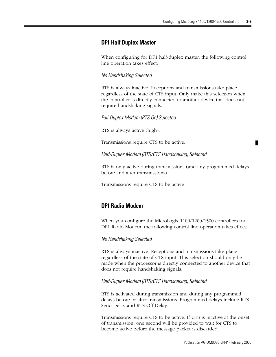 Df1 half duplex master -9 df1 radio modem -9, Df1 half duplex master, Df1 radio modem | Rockwell Automation DAG6.5.8 APPLICATION GUIDE SCADA SYSTEM User Manual | Page 77 / 420