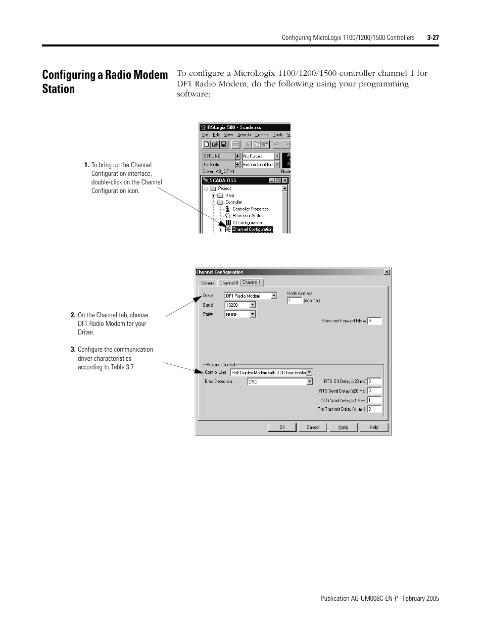 Configuring a radio modem station, Configuring a radio modem station -27 | Rockwell Automation DAG6.5.8 APPLICATION GUIDE SCADA SYSTEM User Manual | Page 95 / 420