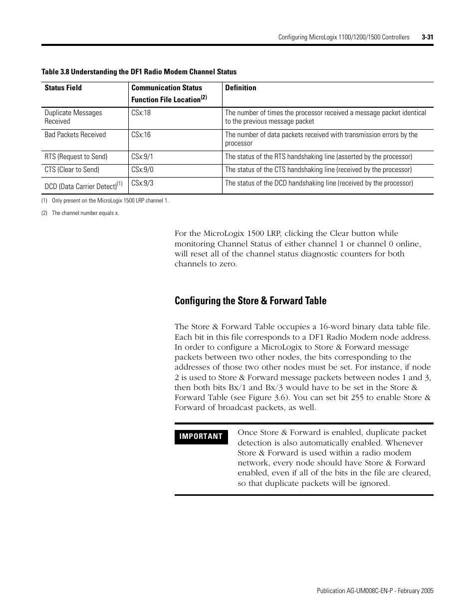 Configuring the store & forward table -31, Configuring the store & forward table | Rockwell Automation DAG6.5.8 APPLICATION GUIDE SCADA SYSTEM User Manual | Page 99 / 420