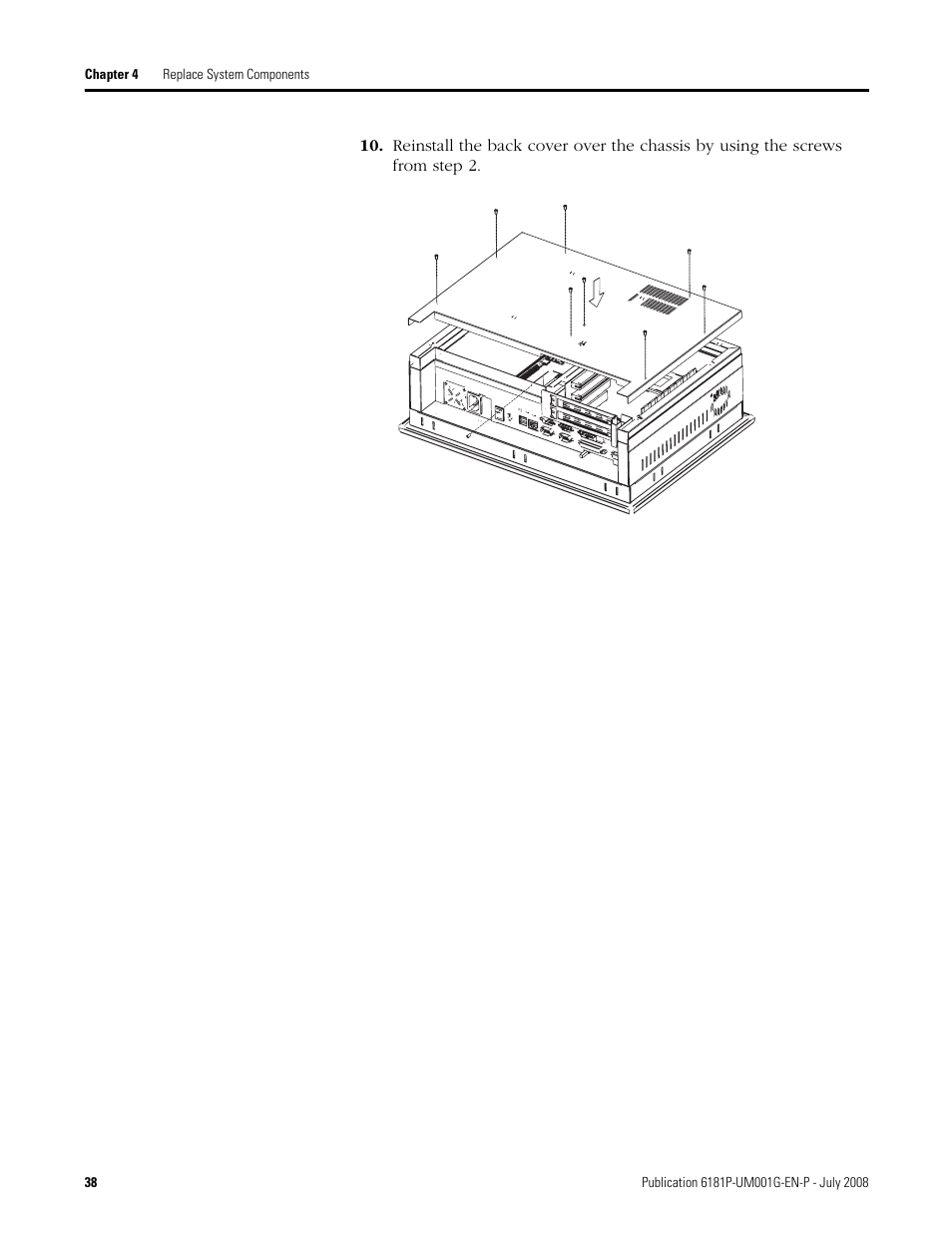 Rockwell Automation 6181P-xxxx Integrated Display Computers, Series A to D User Manual | Page 38 / 72