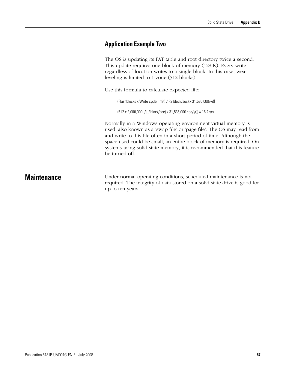 Application example two, Maintenance | Rockwell Automation 6181P-xxxx Integrated Display Computers, Series A to D User Manual | Page 67 / 72