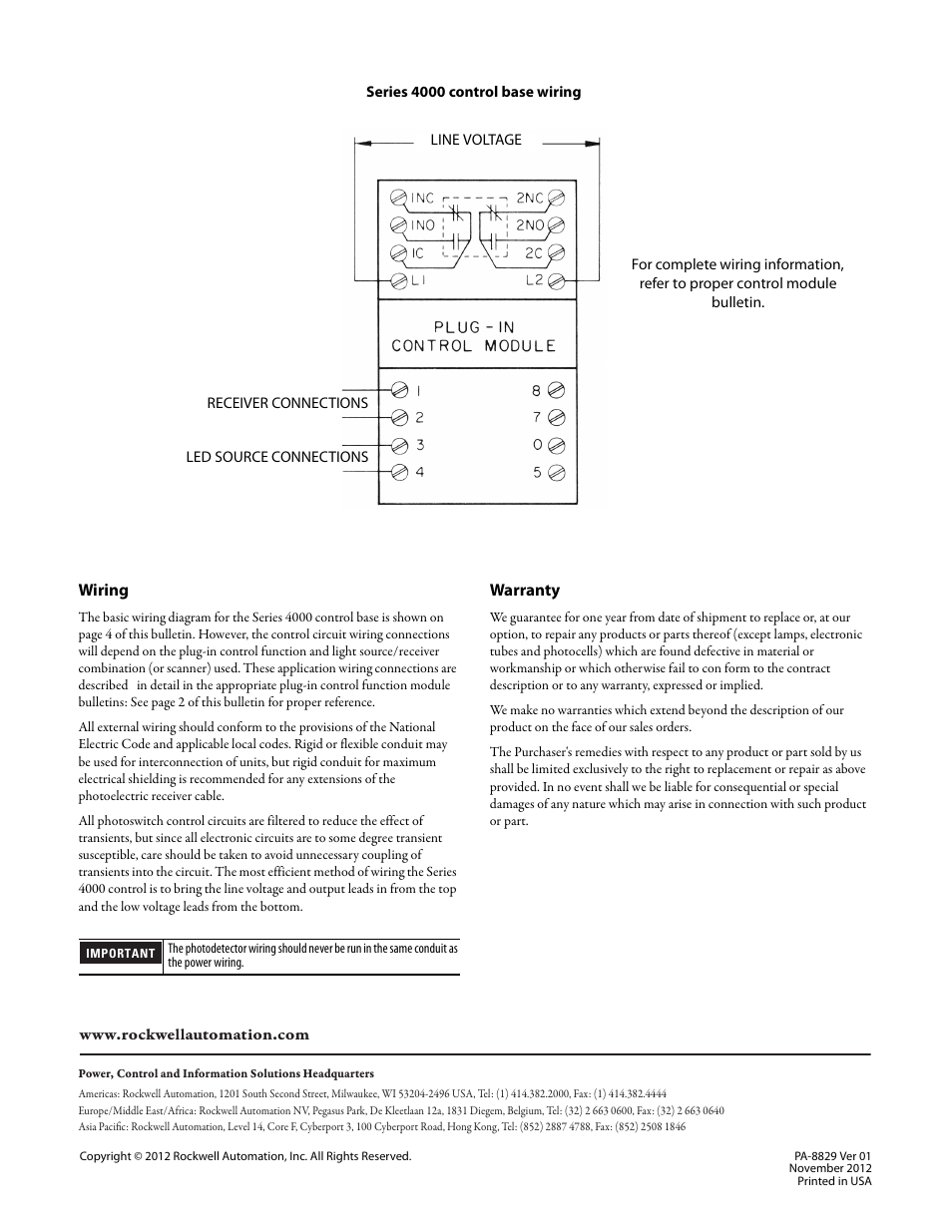 Rockwell Automation 4000 Series 4000 LED Universal Control Bases, Open and Closed Types User Manual | Page 4 / 4