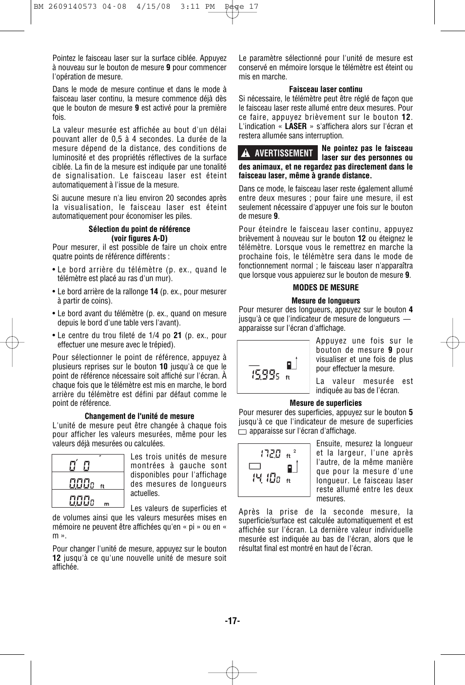 Bosch DLR165 User Manual | Page 17 / 32