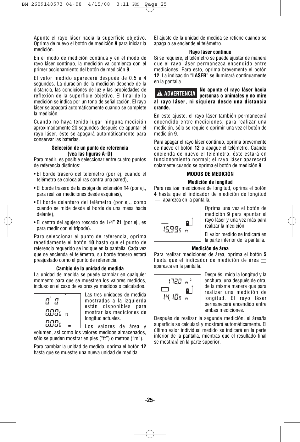 Bosch DLR165 User Manual | Page 25 / 32